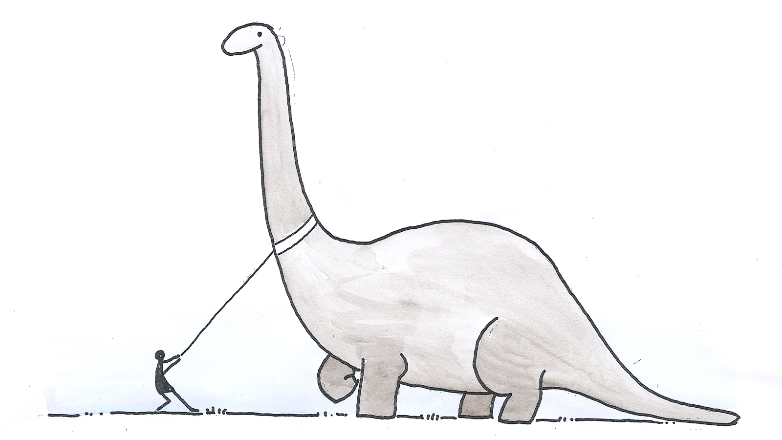 Wenn Dinosaurier noch lebten - Gassigehen mit einem Brontosaurus
